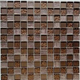 Glass mosaic GLOSS BROWN 30х30