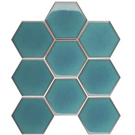 Hexagon big Green Glossy (JJFQ80071)